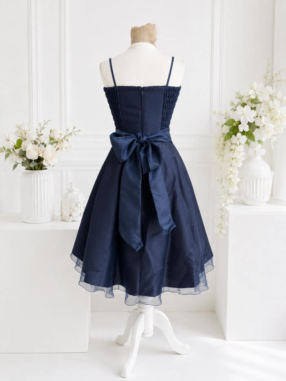 Avondjurk marineblauw maat M met nieuwe sjaal – photo 2
